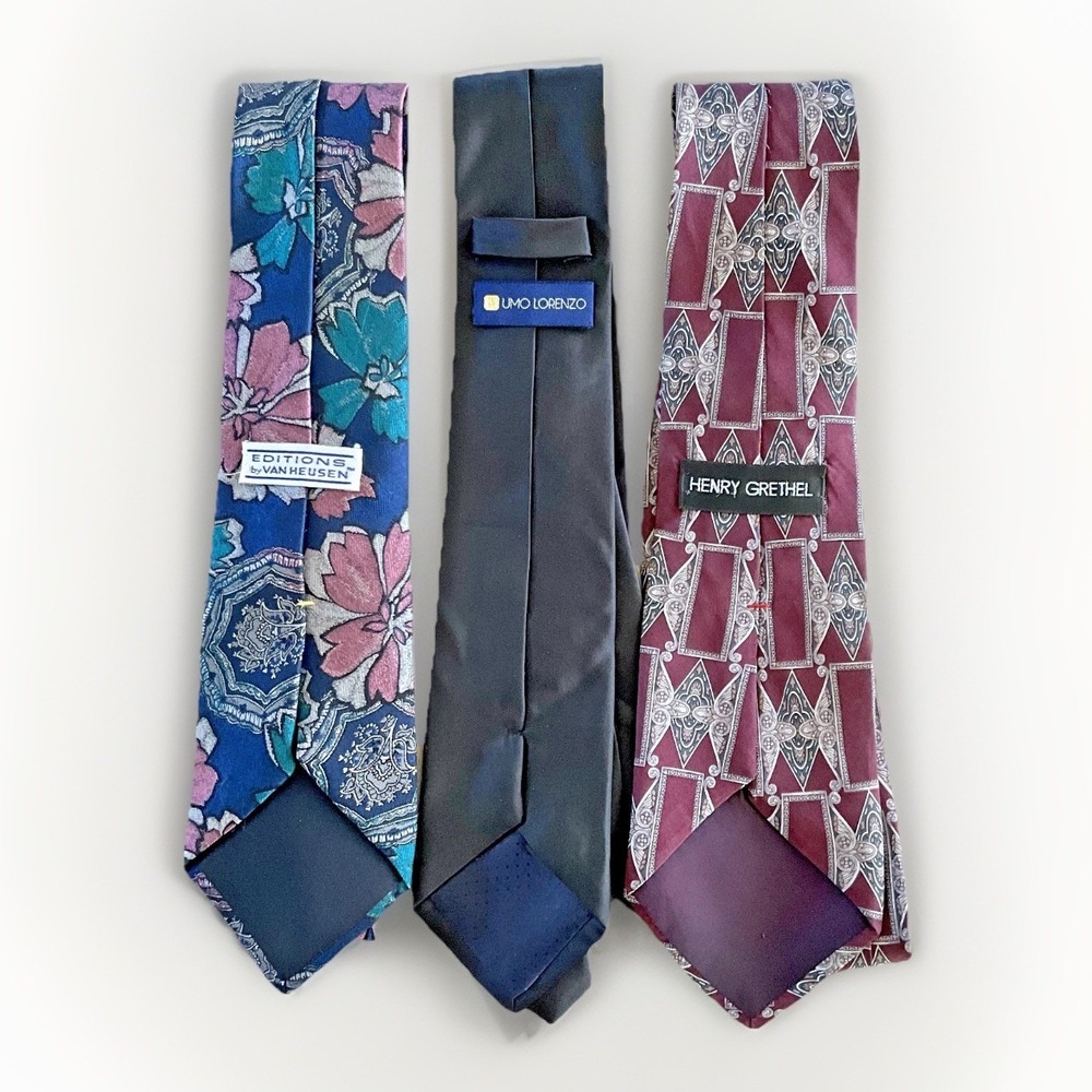 Mens Neck Ties Lot: Van Heusen, Umo Lorenzo, Henry Grethel‎ - Stylish Bundle